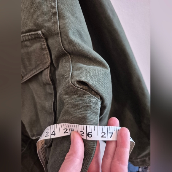 100% Cotton Vintage Barn Chore Jacket With Leather Collar By Wind River Mens Med - Picture 8 of 8